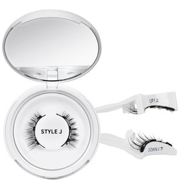 QUEWEL Magnetic-Eyelashes with Applicator, 1 Pair Reusable Magnetic Lashes Natural Look, No Glue Needed Eyelashes, Easy to Wear and Remove (Magnetics Eyelash Kit style J-NEW)