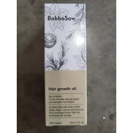 BabboSow 100% Natural HairCare Growth Oil Rosemary Argan Coconut Castor Oil Green Coffee