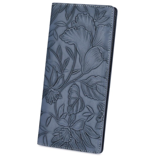 FALAN MULE Leather Women's Wallets, Multi-Function Slim Bifold Zipper Clutch