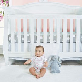 EVERYDAY KIDS 7 Pack Pink Short Sleeve Baby Bodysuits for Girls; 100% Soft Cotton Baby Girl Bodysuit; 3 Sturdy Snaps for Diapering; Hearts, Clouds, Animals and Solid Colors – Size 6-9 Months