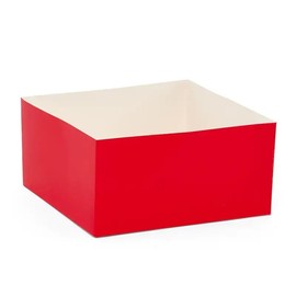 Paper Mart Gift Boxes for Presents, Red Box Bottom Only, 6 x 6 x 6 Inch Satin Finish Box Base, Bulk Pack of 25 Christmas Gift Boxes