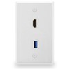 BATIGE HDMI And USB 3.0 Keystone Wall Plate Single GANG