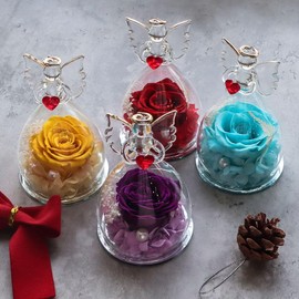 JRose Collections Preserved Eternal Red Rose in Glass Angel Figurine - Forever Rose Gift for Women, Mum, Wife, Girlfriend - Elegant Home Decor JR5225