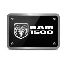 iPick Image Made for RAM 1500 Logo UV Graphic Black Billet Aluminum 2 inch Tow Hitch Cover