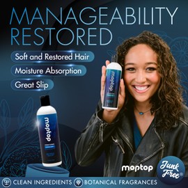 MopTop Salon Daily Conditioner – Color Safe Salon Quality Hair Moisturizer to Restore Dry, Damaged Hair & Reduce Frizz, Sulfate & Paraben Free Hair Care for All Hair Types (Lemon Sage, 12oz)