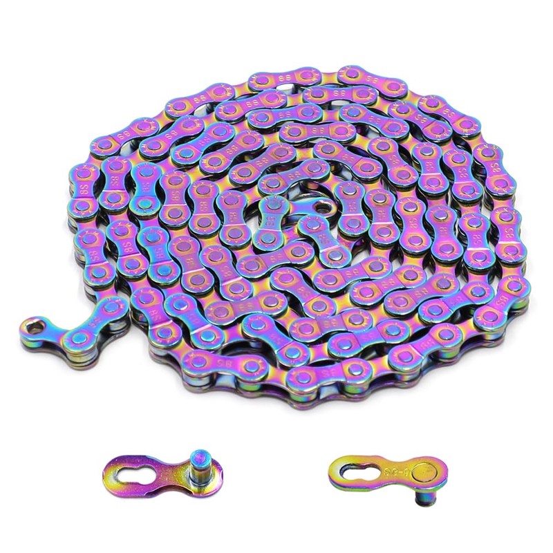 GOIYZTTR 8 Speed Chain, 6/7/8 Speed Bike Chain Colorful Electroplating