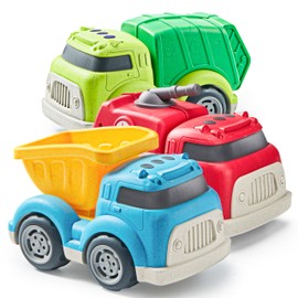 JOYIN 3 Pack 6.7" Big Trucks for Toddlers Includes Garbage, Dump and Fire Truck, Car Toys Gift for Kids, Easter Christmas Birthday Gifts for Boys Girls