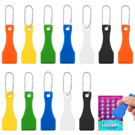 12 Pack Lottery Ticket Scratcher Tool, Durable Plastic Scraper for Lotto Scratch Offs, Lottery Scratcher Tool Portable Pocket Size Scratch off Tool with Keychain Hole, Multi-Purpose Cleaning Scrapers