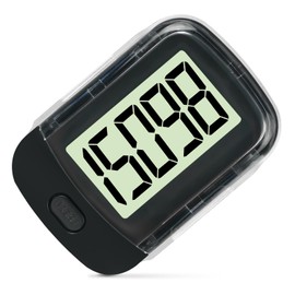 Flintronic Pedometer Step Counter for Walking, Pedometer 3D Walking Pedometer, Portable Sports Pedometer Clip On with Clip and Lanyard, Pedometer for Fitness Men/Women/Elders/Kids, Black