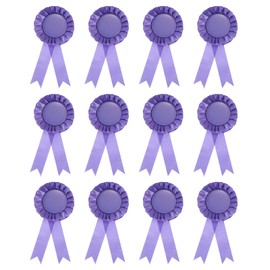 PATIKIL Blank Award Ribbon, 12 Pcs Rosette Ribbon Honorable Prize Recognition Ribbon for DIY, Party, Wedding, Competition, Sport, Purple