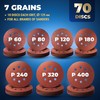 S&R 70 pcs 125mm Sanding Discs - Grit 60/80/120/180/240/320/400, Hook