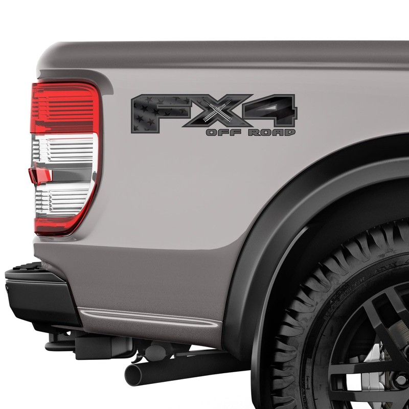 Generic FX4 Offroad Decals Grey US Flag Stickers for Truck
