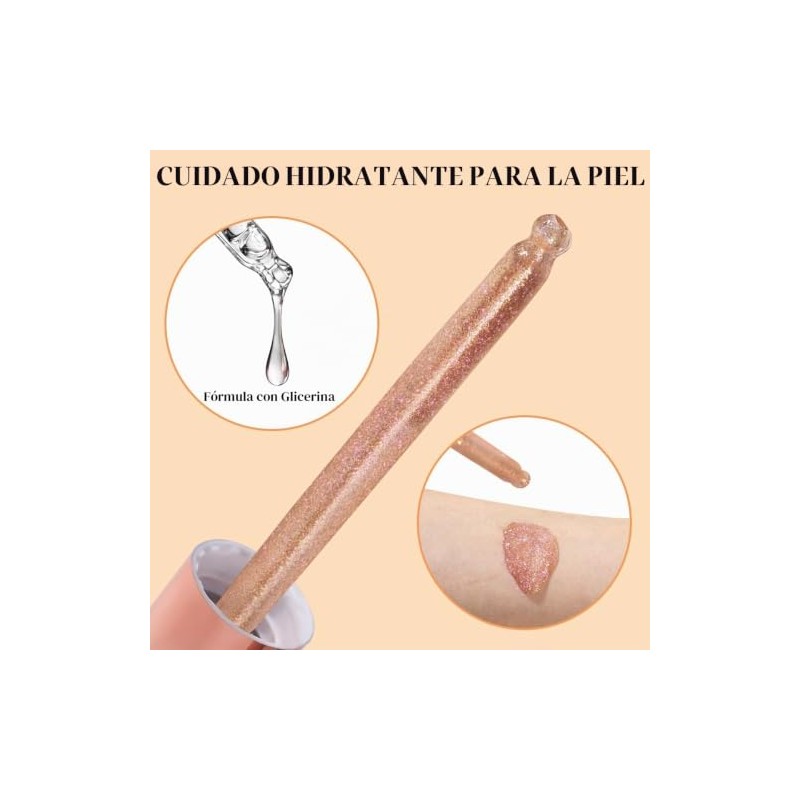 UCANBE Iluminador corporal hidratante con brillo, gotas luminizadoras para el