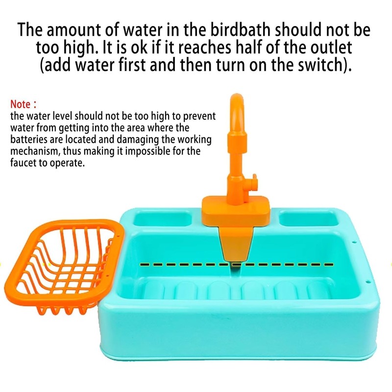 kathson Bird Bathtub,Parrot Shower Box,Automatic Parakeet Bathtub with Faucet,Bird Bathing