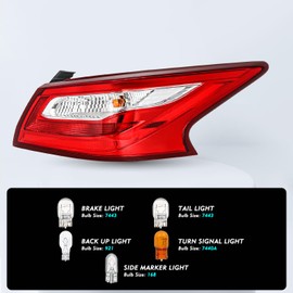TUSDAR Tail Light Assembly Compatible with 2016 2017 2018 Nissan Altima Taillights Rear Taillamp Brake Light Bulbs Included Passenger Right Side