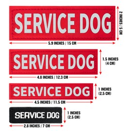 bvya 4 Pack Reflective Dog Patches, Emotional Support, Do Not Pet, Service Dog, Patches with Hook and Loop for Vests, Harnesses, Collars and Leashes