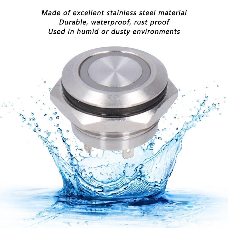 5Pcs Momentary Push Button Switch Metal Auto Reset Ultra Thin