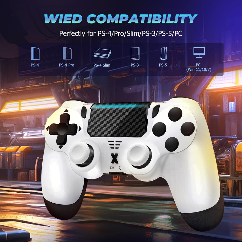 Effdrdfs Wireless Controller, Upgraded Controller Wireless for PS-4/Slim/PC, Bluetooth Gamepad