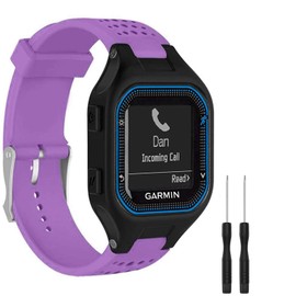 GVFM Bands Compatible with Garmin Forerunner 25, Soft Silicone Replacement Watch Band Strap for Garmin Forerunner 25 GPS Running Watch (LPurple, Large)