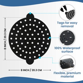 MATI 2PCS Reusable Air Fryer Liners, Non Stick Surface, Large Air Circulation Holes, Tags to Remove Liner, Easy to Clean, Thick Durable Premium Material, 8inch Round, Food Grade Quality