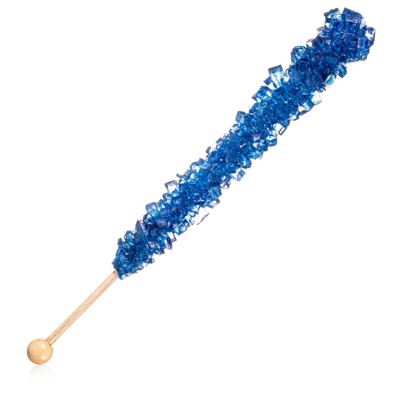 Navy Blue Rock Candy Sugar Sticks - Blueberry Flavored -
