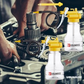 2 Sets Oil Can Transparent High Pressure Oiler Lubrication Oil Can Bottle Oiling Gun with Rigid & Flex Spout Thumb Pump Tool Oiler