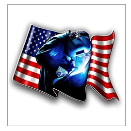 Welder American Flag Sticker/Decal