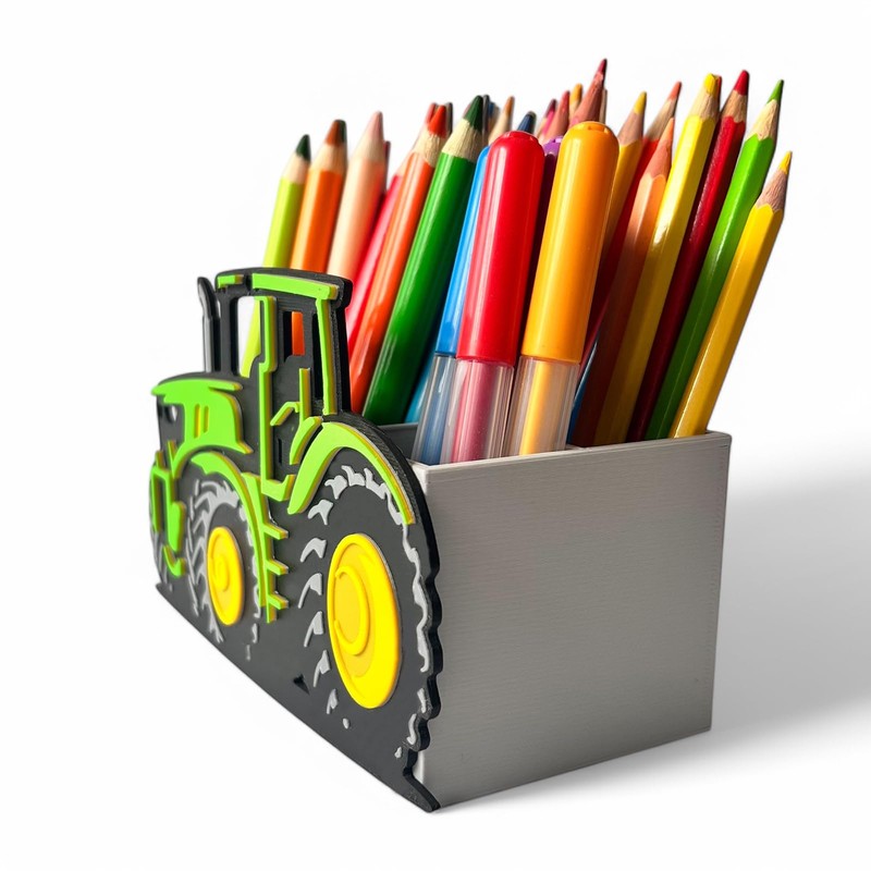 KAJAWIS Schreibtisch Organizer 3D Traktor - Stifteetui für Kinder -