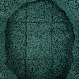 zooplus Cuddly Fluffy 2-in-1 Soft Reversible Bed for Dogs and Cats, Winter Side Made of Cuddly Imitation Lambskin and Summer Side Made of Smooth Nylon Fabric, Dimensions: 50 x 42 x 7.5 cm (Dark Green)