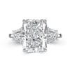 Pzokooi 4.5CT Three Stone Radiant Cut Engagement Ring for Women,