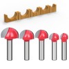 Pack of 5 8 mm Shank Router Bit Hollow Chamfer