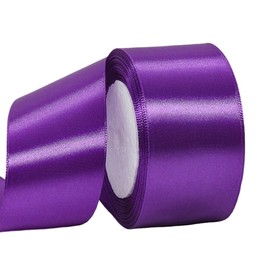 Satin Ribbon Purple 50 mm Wide Gift Ribbon Satin, 22 m Satin Ribbons Purple Thick Ribbon Decorative Ribbon Silk Ribbon Gift Wrapping Fabric Ribbon Gift Ribbons for Decorating Crafts Dress Wedding