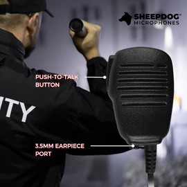 SHEEPDOG MICROPHONES Compact Speaker Microphone, Compatible with Motorola XTS5000 XTS3000 XTS2500, 3.5mm Earpiece Port