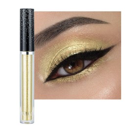 Metallic Liquid Glitter Eyeshadow Stick | Long-Lasting, Quick-Drying, Waterproof Shimmer Highlighter for Smokey & Sparkly Eyes | Beauty Cosmetics Eye Shadow Makeup for Women & Girls - Yellow Gold