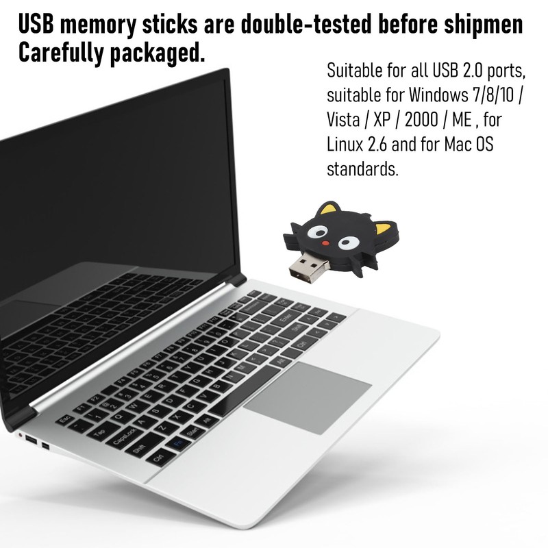 USB 2.0 Flash Drive Cat Shape Universal Memory Stick Cartoon
