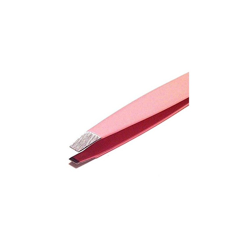 Pink Coated TopInox Slanted Tweezers. Made by Niegeloh in Solingen,