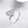 925 Sterling Silver Shiny Butterfly Ring Bow-Knot Cubic Zirconia Rings