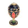 Egg Shaped Trinket Boxes Rhinestones Inlay Hand Painted Enamel Delicate
