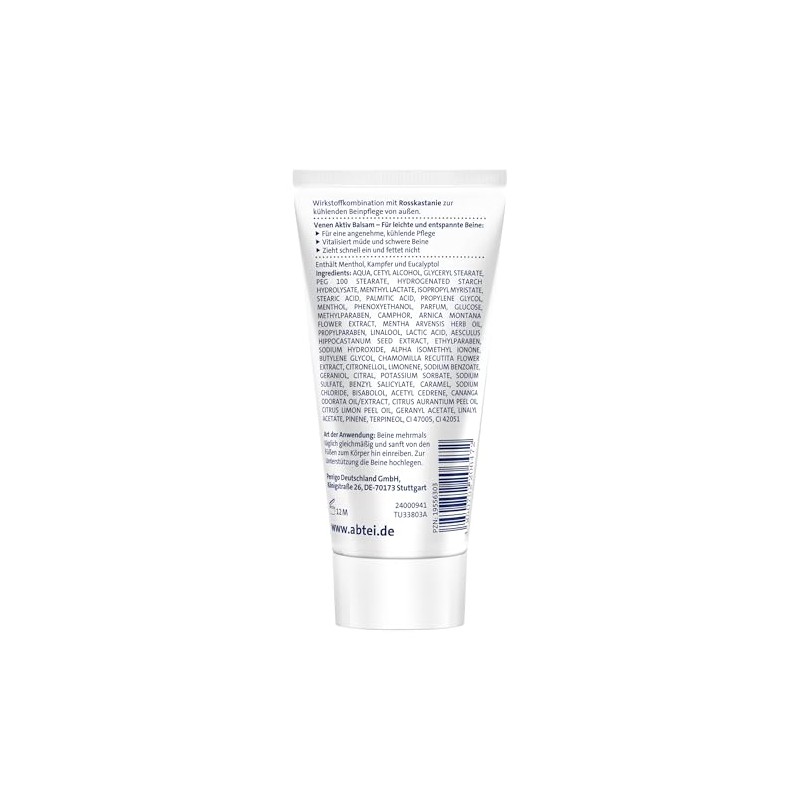 Abtei Veins Active Balm - Active Ingredient Combination with Horse