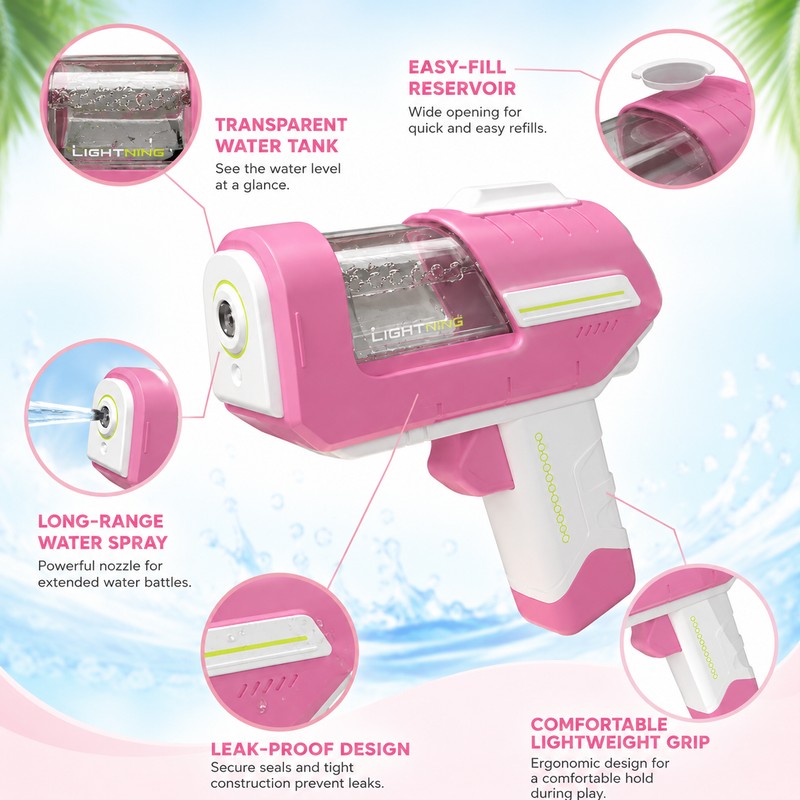 Transparent Tank Water Gun for Kids – Leak-Resistant Outdoor Blaster