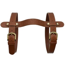 PortableAnd Genuine Leather Carry Strap for Motorcycle & Picnic Bedroll Blankets, Gifts for Motorcycle Motorbike Lovers, Heavy duty Adjustable belt (Natural Brown)