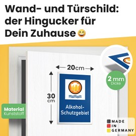 Thank you. Alcohol protection area, plastic sign with saying, funny gift for him, gift idea birthday gift men/boys, party decoration accessories, joke item JGA - accessory photo box