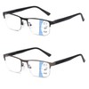 Missfive 2 Pack Mens Quality Multifocus Progressive Reading Glasses Blue