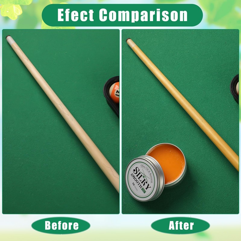 Threlaco 3 Pack Pool Cue Shaft Wax Pool Stick Silky