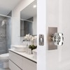 HIEMEY Glass Door Knobs Interior with Lock, Crystal Modern Privacy