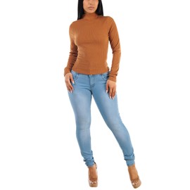 Moda Xpress Womens Juniors Butt Lift Thick High Waist Light Wash Skinny Jeans 10951K