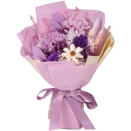 Lovionus89 Preserved Bouquet, Forever Fresh Carnations, Durable Real Flowers for Valentine's Day, Teacher's Birthday and Mother's Day, Purple