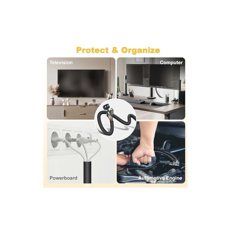 Protectores de cable de 10 pies, Negro, Moderno, Cubiertas de