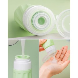 Gemice Reiseflaschen Zum Befüllen 8 Pack, Tsa genehmigt Silikon Reiseflaschen 3 oz, Reise-Behälter für Toilettenartikel, mit Clear Bag, Leak Proof Silikon Squeezable Travel Essentials Cremes Jars