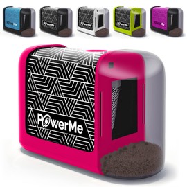 POWERME - Sacapuntas eléctrico - Sacapuntas alimentado por batería para niños, escuela, hogar, oficina, aula, artistas, funciona con pilas para lápices de colores, ideal para No. 2 (rosa)